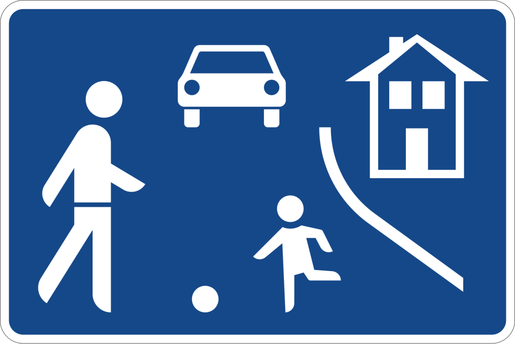 Zeichen 325.1 – Beginn eines verkehrsberuhigten Bereichs.